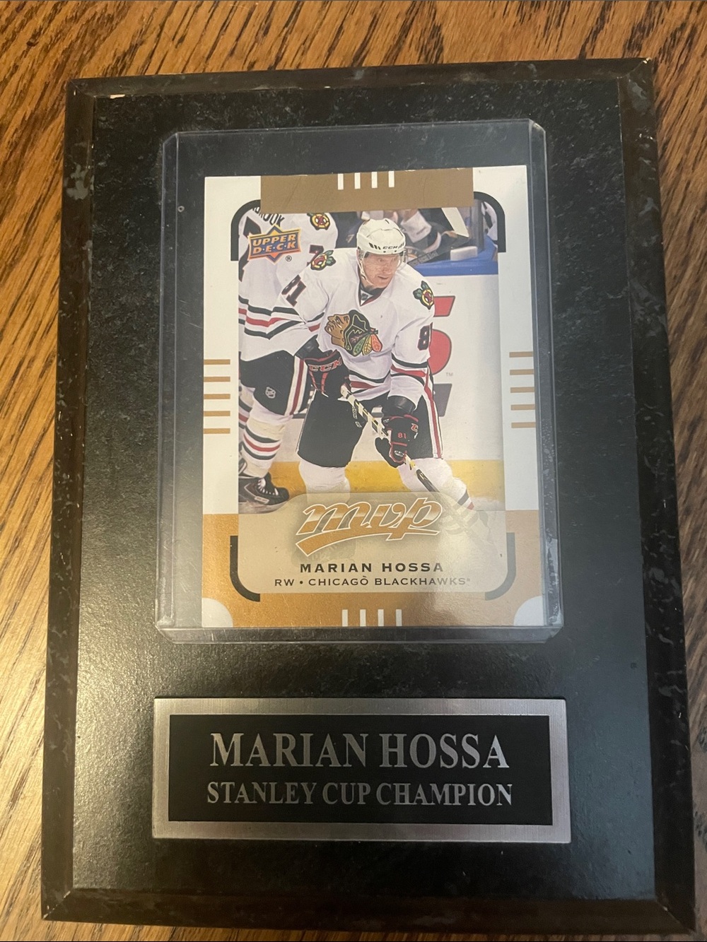 MVP Marian Hossa Black Hockey Collectible Plaque